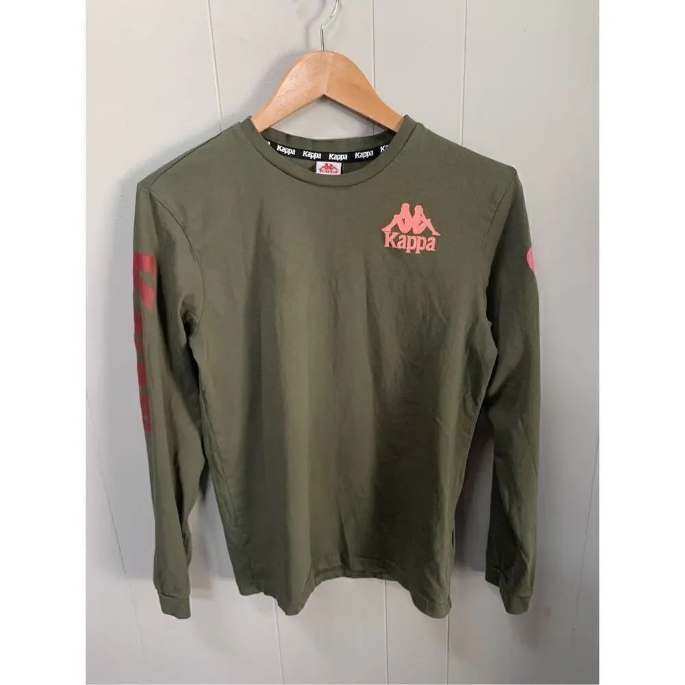 Kappa Green Pink Long Sleeve T-Shirt Medium